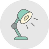 lámpara línea lleno ligero icono vector