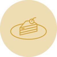 Piece Of Cake Line Yellow Circle Icon vector