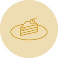 Piece Of Cake Line Yellow Circle Icon vector