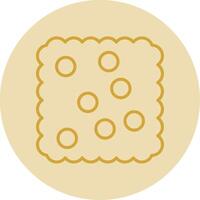 galleta línea amarillo circulo icono vector