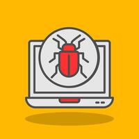 Bug Filled Shadow Icon vector