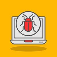 Bug Filled Shadow Icon vector