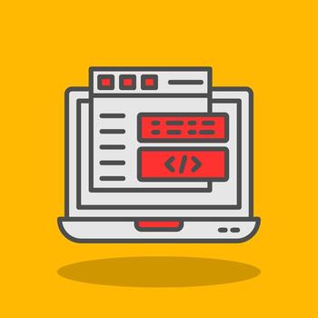 Code Filled Shadow Icon vector