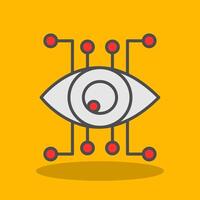 Eye Recognition Filled Shadow Icon vector