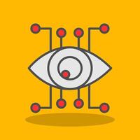 Eye Recognition Filled Shadow Icon vector