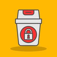 Recycle Bin Filled Shadow Icon vector