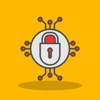 Cyber Security Filled Shadow Icon vector