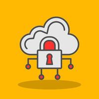 Data Secure Filled Shadow Icon vector