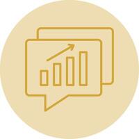 Barchart Line Yellow Circle Icon vector