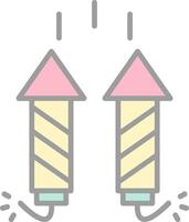 Firework Line Filled Light Icon vector