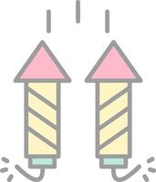 Firework Line Filled Light Icon vector