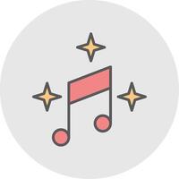 música línea lleno ligero icono vector