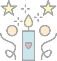 velas línea lleno ligero icono vector