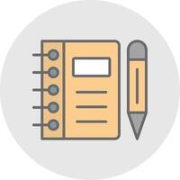 cuaderno línea lleno ligero icono vector