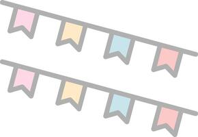 Bunting Line Filled Light Icon vector