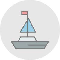 Yatch Line Filled Light Icon vector