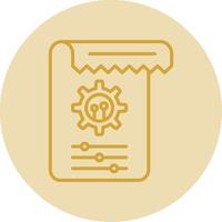 Tasks Line Yellow Circle Icon vector