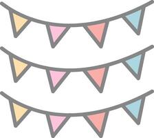 Bunting Line Filled Light Icon vector