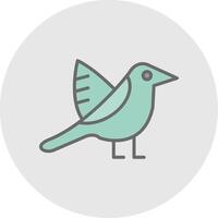 ornitología línea lleno ligero icono vector