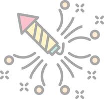 Firework Line Filled Light Icon vector