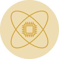 Ciencias línea amarillo circulo icono vector