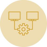 Multitask Line Yellow Circle Icon vector