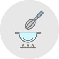 Cocinando línea lleno ligero icono vector