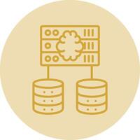 Servers Line Yellow Circle Icon vector