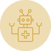 Nurse Line Yellow Circle Icon vector