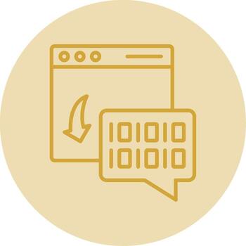 Binary Code Line Yellow Circle Icon vector