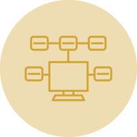Tasks Line Yellow Circle Icon vector