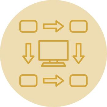 Workflow Line Yellow Circle Icon vector