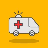 Ambulance Filled Shadow Icon vector