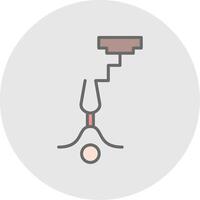 bungee saltando línea lleno ligero icono vector