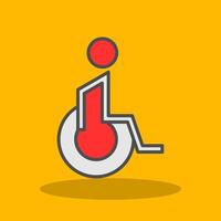 Handicaped Patient Filled Shadow Icon vector