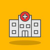 hospital lleno sombra icono vector