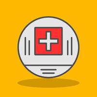 First Aid Symbol Filled Shadow Icon vector