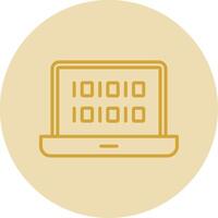 binario código línea amarillo circulo icono vector