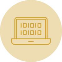 Binary Code Line Yellow Circle Icon vector