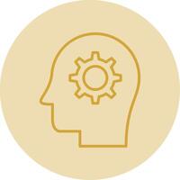 Thought Line Yellow Circle Icon vector