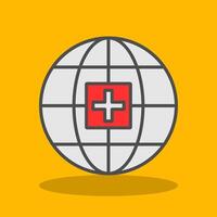 Global Medical Service Filled Shadow Icon vector