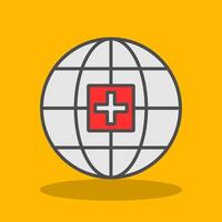 Global Medical Service Filled Shadow Icon vector