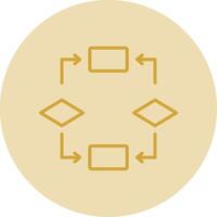 Algorithm Line Yellow Circle Icon vector