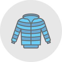 chaqueta línea lleno ligero icono vector