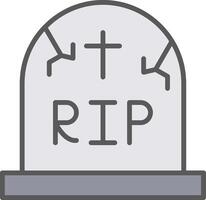 Cemetery Line Filled Light Icon vector