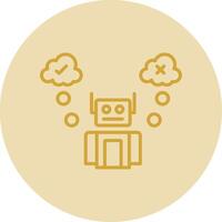 robot línea amarillo circulo icono vector