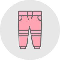 pantalones línea lleno ligero icono vector