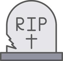 Tombstone Line Filled Light Icon vector