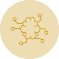 Artificial Intelligence Line Yellow Circle Icon vector