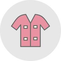 camisa línea lleno ligero icono vector